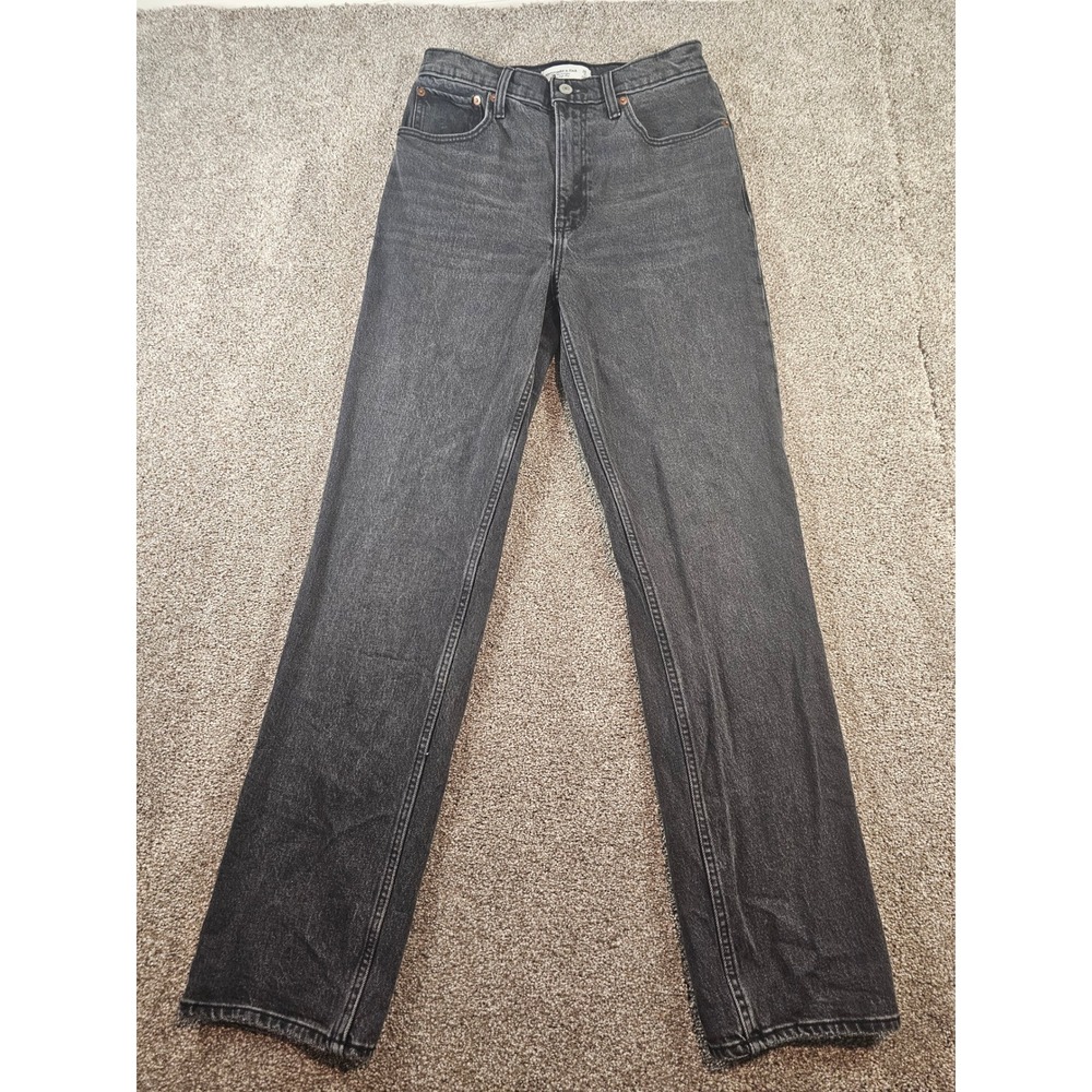 Abercrombie & Fitch The 90s Straight Ultra High Rise‎ Jeans Washed Black 26/2R
